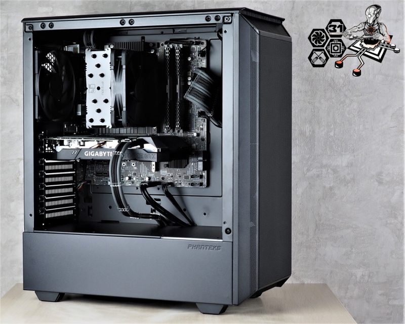 Montage client effectué avec le configurateur PC Hadware31 dans un PHANTEKS Eclipse P300A