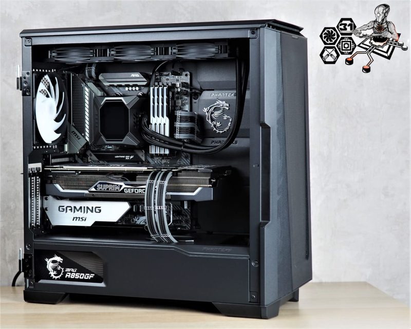 Montage client effectué avec le configurateur PC Hadware31 dans un PHANTEKS Eclipse P500A D-RGB