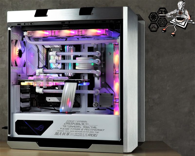 Montage client effectué avec le configurateur PC Hadware31 dans un ASUS ROG Strix Helios