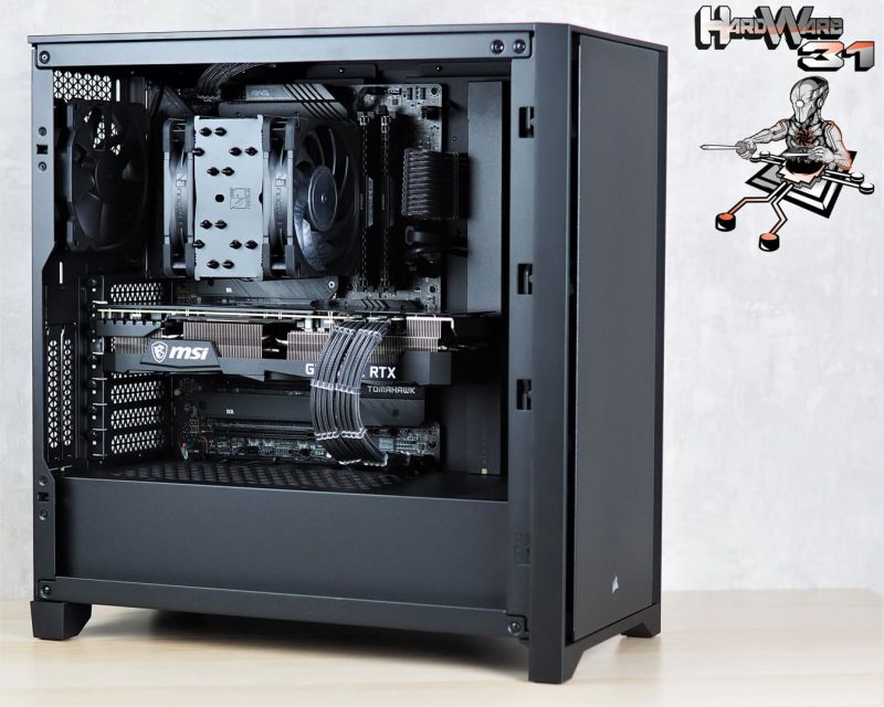Montage client effectué avec le configurateur PC Hadware31 dans un CORSAIR 4000D
