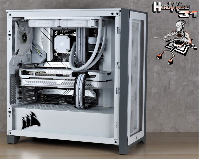 Montage client effectué avec le configurateur PC Hadware31 dans un CORSAIR iCUE 4000X