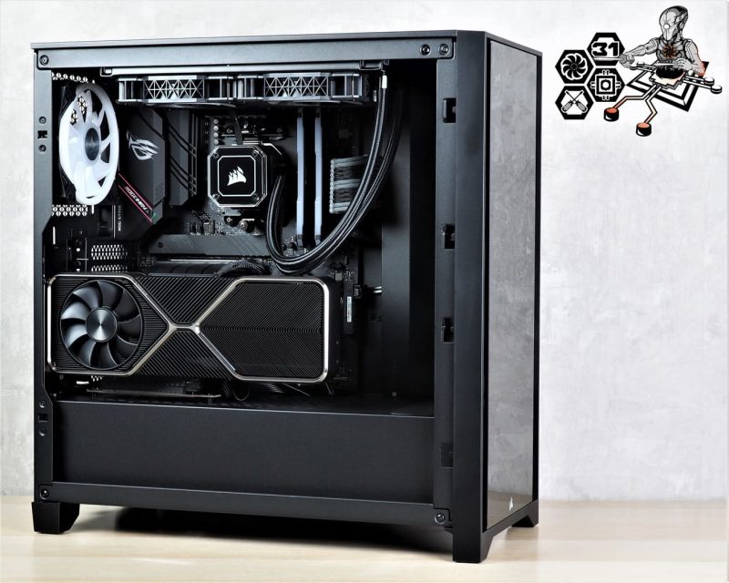 Montage client effectué avec le configurateur PC Hadware31 dans un ontage CORSAIR iCUE 4000X