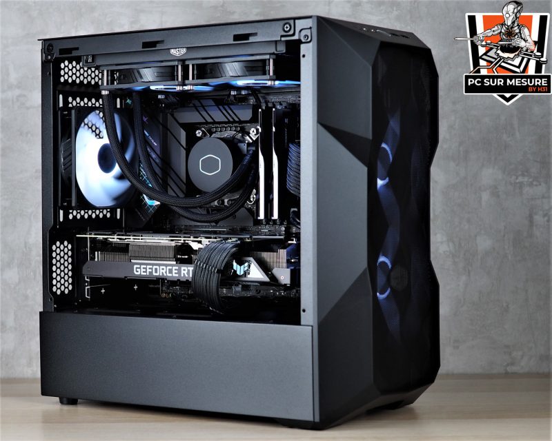 Montage client effectué avec le configurateur PC Hadware31 dans un COOLER MASTER MasterBox TD300 Mesh