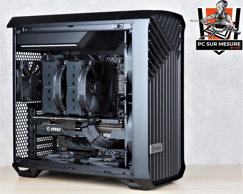 Montage client effectué avec le configurateur PC Hadware31 dans un FRACTAL DESIGN Torrent Compact