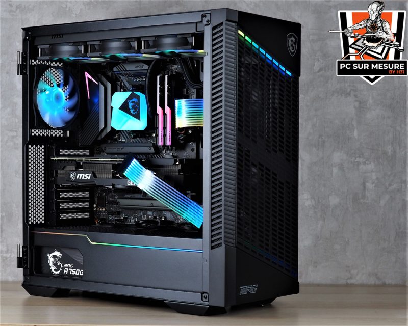 Montage client effectué avec le configurateur PC Hadware31 dans un MSI MPG Velox 100P Airflow
