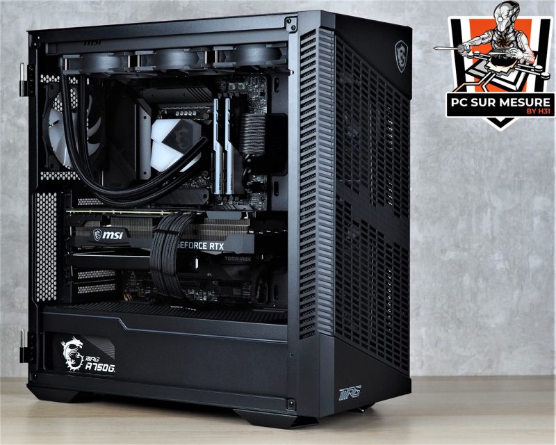 Montage client effectué avec le configurateur PC Hadware31 dans un MSI MPG Velox 100P Airflow