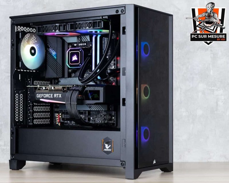 Montage client effectué avec le configurateur PC Hadware31 dans un CORSAIR iCUE 4000X