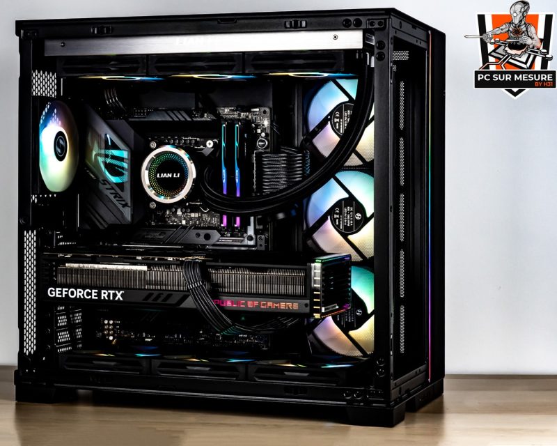 Montage dans un LIAN LI O11 Dynamic EVO d'un PC sur mesure client effectué avec le configurateur PC Hadware31