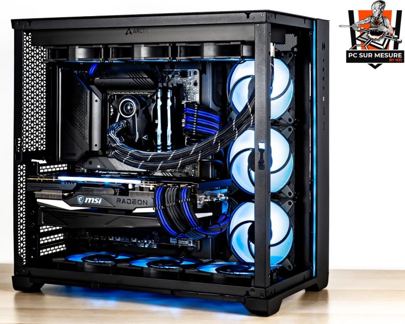 Montage dans un MAGNIUMGEAR Neo Qube 2 d'un PC sur mesure client effectué avec le configurateur PC Hadware31