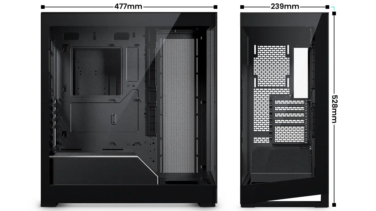 Dimensions du boîtier PHANTEKS NV5 utilisé pour des PC de la gamme GEEK Family sur la boutique Hardware31