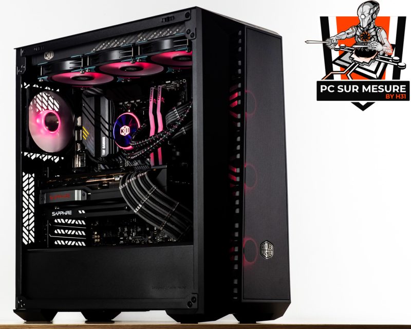 Montage dans un COOLER MASTER MB520 MESH ARGB d'un PC sur mesure client effectué avec le configurateur PC Hadware31