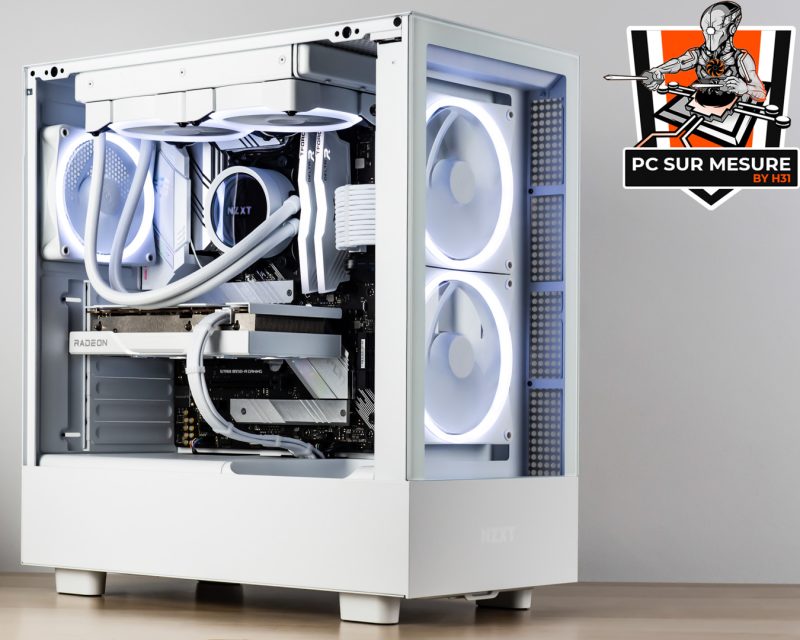 Montage dans un NZXT H5 Elite d'un PC sur mesure client effectué avec le configurateur PC Hadware31