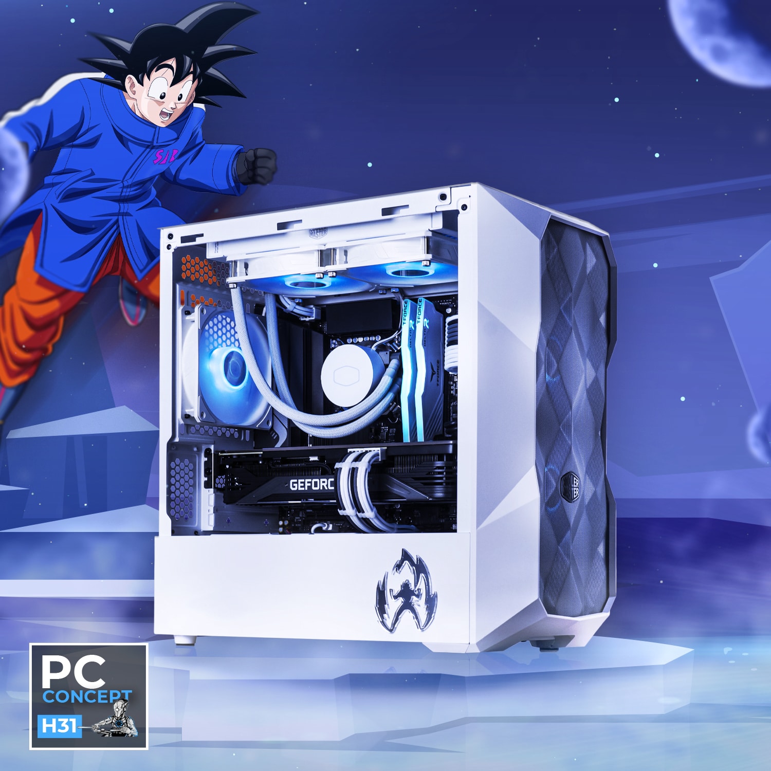 PC Super Saiyan White Grey par Hardware31