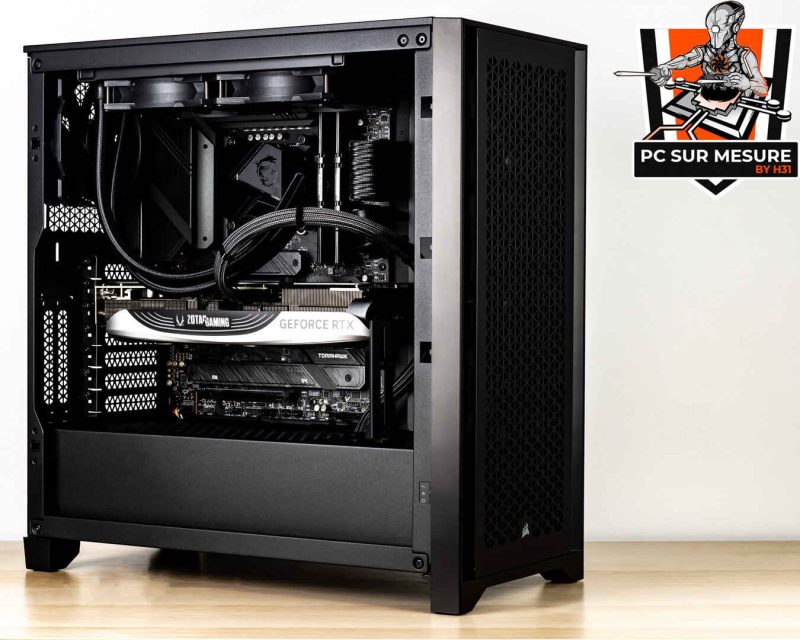 Montage dans un CORSAIR 4000D Airflow d'un PC sur mesure client effectué avec le configurateur PC Hadware31
