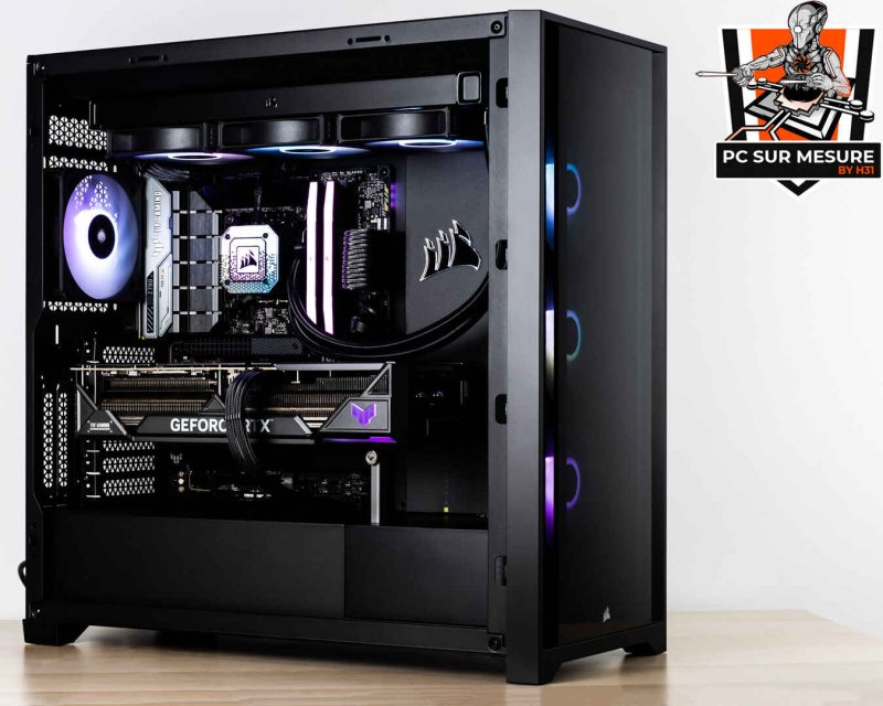 Montage dans un CORSAIR iCUE 5000X RGB d'un PC sur mesure client effectué avec le configurateur PC Hadware31