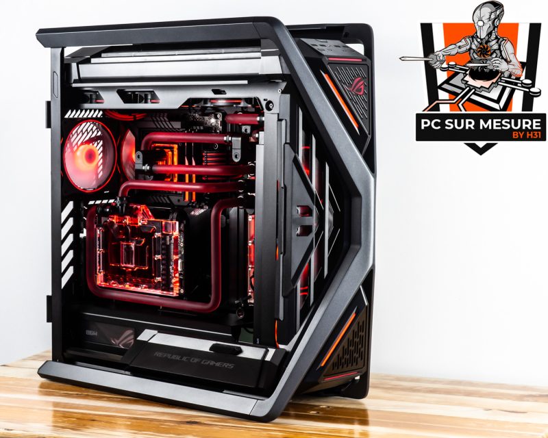 Montage dans un ASUS ROG Hyperion GR701 d'un PC sur mesure client effectué avec le configurateur PC Hadware31