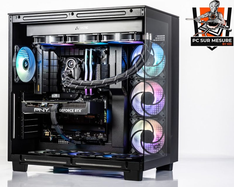 Montage dans un NZXT H9 FLOW d'un PC sur mesure client effectué avec le configurateur PC Hadware31