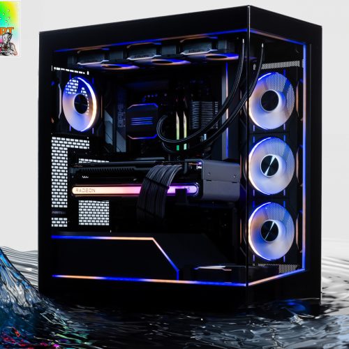 PC aquarium Silurus en Full Black Full PHANTEKS de la gamme H31 Top Budget monté dans PHANTEKS NV5