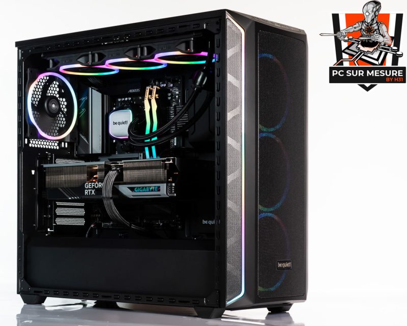 Montage dans un BE QUIET! Shadow base 800 FX d'un PC sur mesure client effectué avec le configurateur PC Hadware31