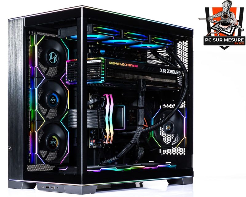 Montage dans un LIAN LI O11D EVO RGB d'un PC sur mesure client effectué avec le configurateur PC Hadware31