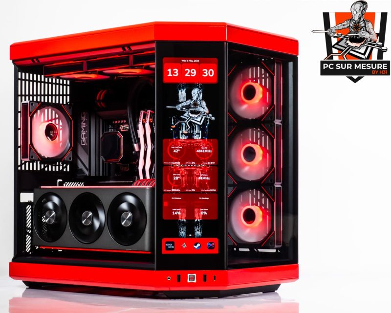 Montage dans un HYTE Y70 Touch d'un PC sur mesure client effectué avec le configurateur PC Hadware31