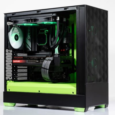 PC POP H31 Green Edition dans un FRACTAL DESIGN POP AIR avec Ryzen 5 7700 et RX 7800 XT